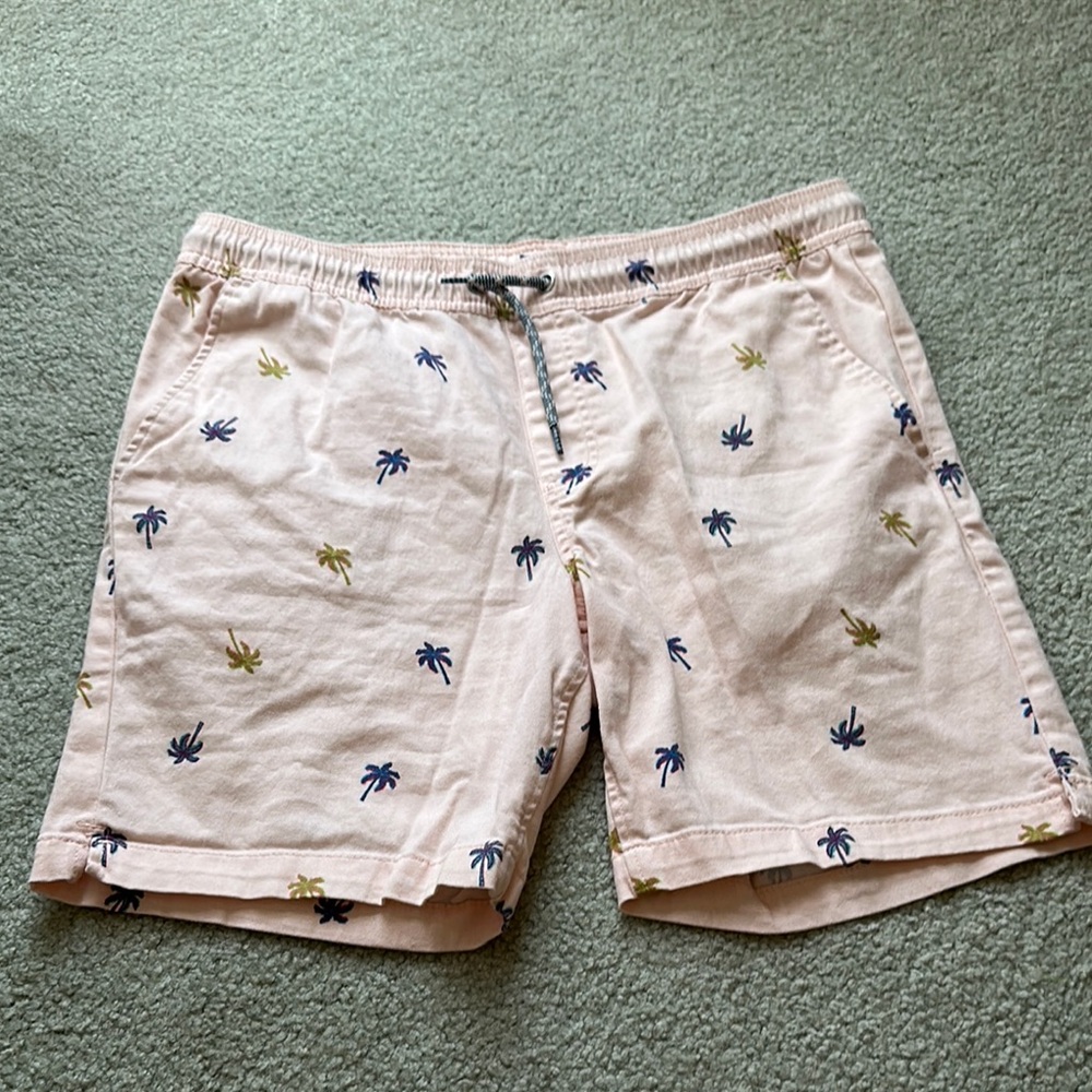 Palm Tree Print Pink Shorts